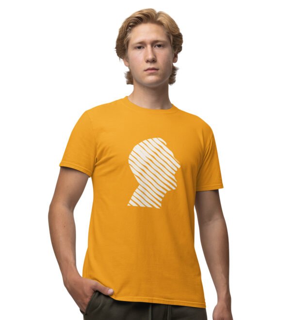 Just Man Yellow Round Neck Cotton Half Sleeved Men's T-Shirt with Printed Graphics