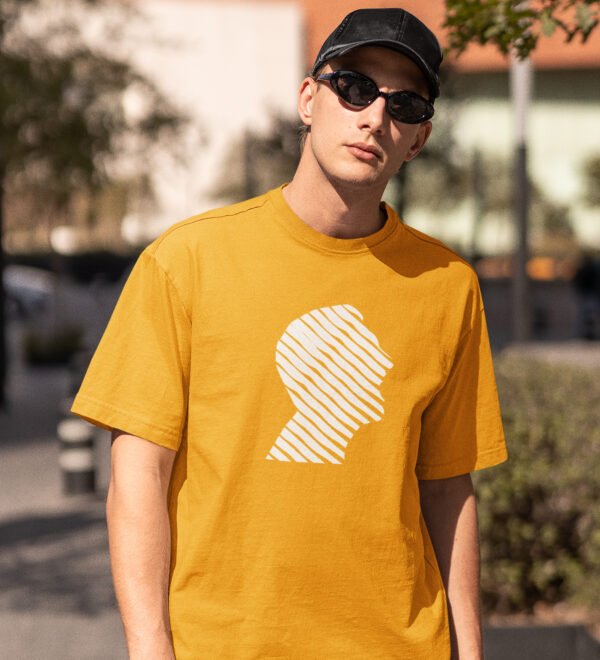 Just Man Yellow Round Neck Cotton Half Sleeved Men's T-Shirt with Printed Graphics - Image 3