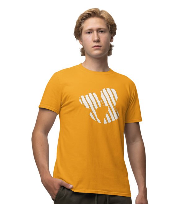 Couple Yellow Round Neck Cotton Half Sleeved Men's T-Shirt with Printed Graphics
