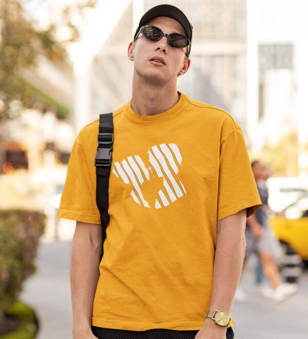 Couple Yellow Round Neck Cotton Half Sleeved Men's T-Shirt with Printed Graphics - Image 3