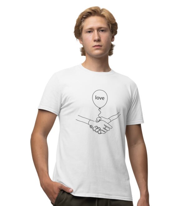 Love Flies White Round Neck Cotton Half Sleeved Men's T-Shirt with Printed Graphics