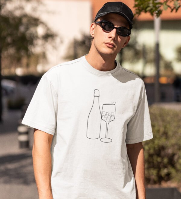 Get The Glasses White Round Neck Cotton Half Sleeved Men's T-Shirt with Printed Graphics - Image 2